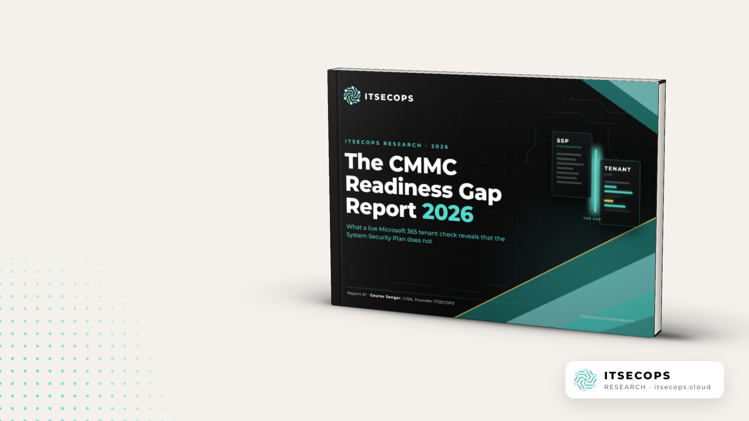 The CMMC Readiness Gap Report 2026 by ITSECOPS Research, cover mockup